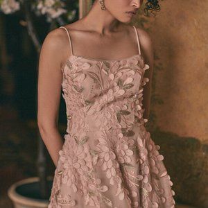 Pink petal high low dress